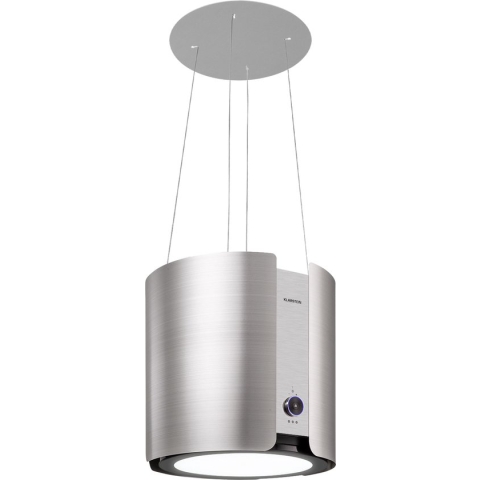 Klarstein Skyfall Smart Eilandkap - App En Touch Bediening Bediening - 45 X 42 cm (Øxb) - Vrijhangend - 3 Standen - 402 M³/H - 200 W - LED-Verlichting - Vetfilter - 2 Filters Met Actief Kool - Wifi - Touch Bediening - Roestvrij Staal - Zilver