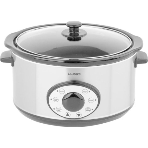 LUND Slowcooker met timer - 280W - 4,5L