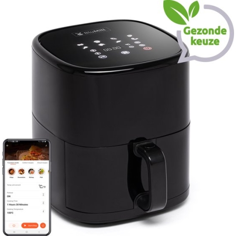 BluMill Digitale Airfryer - 8 Programma's - Timer - 5L - Te bedienen met Touch Screen of Gratis App