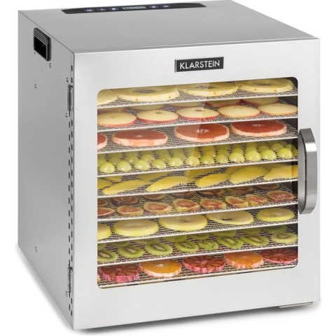 Klarstein Captain Jerky 110  voedseldroger 1000W - 30-90 °C - 24h-timer - 45-50 dB - BPA-vrij - Touch-bedieningspaneel - roestvrij staal