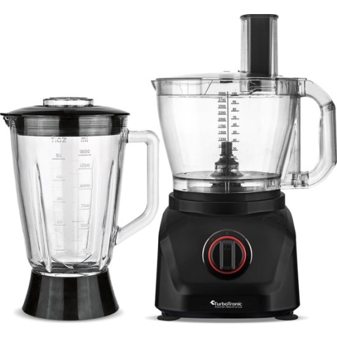 TurboTronic FP900 Foodprocessor - 8-in-1 Keukenmachine - 3 Liter - Zwart