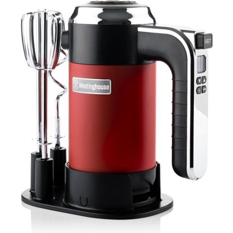 Westinghouse Retro Handmixer - Rood - 350W - Incl. Gardes En Deeghaken