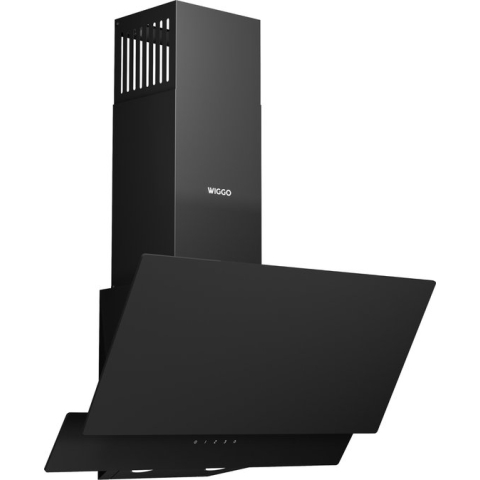 Wiggo WE-A642G(B) - Schuine afzuigkap - 60 cm - 626 m³/h - 4 standen - Energieklasse A - Zwart - Glas - Koolstoffilters meegeleverd