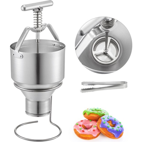 Happyment Donutmachine ‚Donutmaker ‚Donut Dispenser ‚Donutvorm ‚Donut Apparaat ‚Makkelijk Donuts Maken ‚RVS, 5 Liter