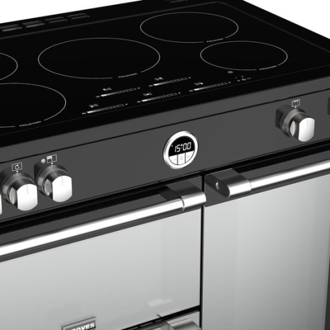 Stoves Sterling S900 Ei Range-fornuis Inductiekookplaat zones Zwart, Roestvrijstaal A