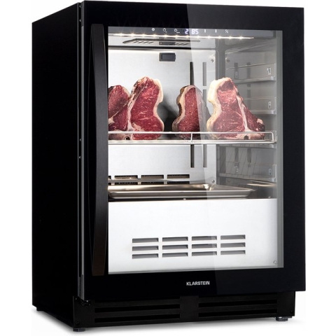 Klarstein Steakhouse Pro 98 Onyx vleesrijpingskast -  98 liter - Temperatuurbereik: 1 - 25 °C - Eén koelzone