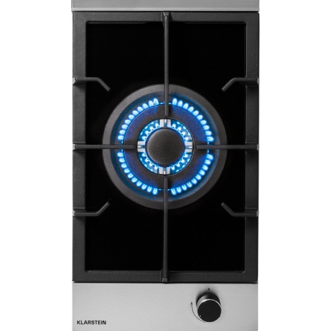 Klarstein Alchemist Gaskookplaat - 3400 W - 1 X Wokbrander - 30 Cm - Inbouw - Aluminium Brander - Aardgas/Butaan Gas - Roestvrij Staal - Automatische Uitschakeling - Gietijzeren Pannendrager - Glaskeramisch - Incl. Slang En Drukregelaar - Zwart