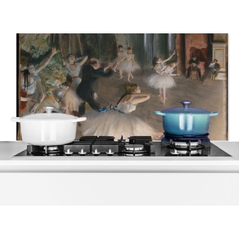 Spatscherm Keuken - Kookplaat Achterwand - Spatwand Fornuis - 100x50 cm - The Rehearsal of the Ballet on Stage - Schilderij van Edgar Degas - Aluminium - Wanddecoratie - Muurbeschermer - Hittebestendig