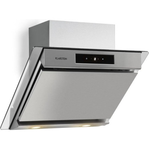 Klarstein Balzac 60 Afzuigkap - 60 Cm Breed - 210W - 610M³/H - LED-Verlichting - Touch Bediening - RVS - Glas - Zilver