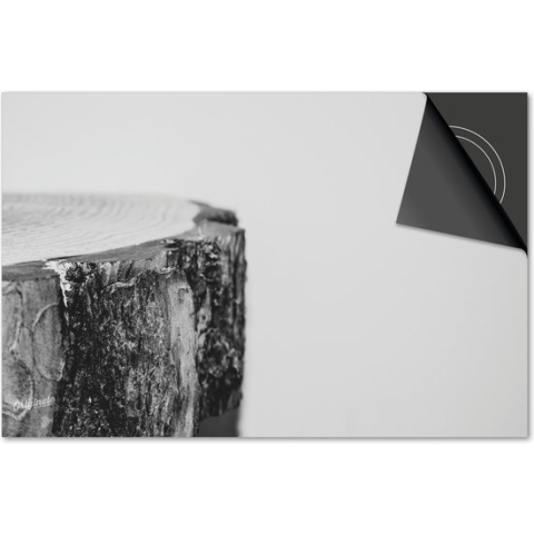 Inductie beschermer 81x52 - afdekplaat inductie mat - Dietrix Kookplaat beschermer - Exclusief - Hout en Boom - Boomstronk zwart wit