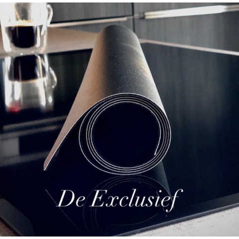Inductie Beschermer Marmer Zwart print Exclusief 76x51,5cm