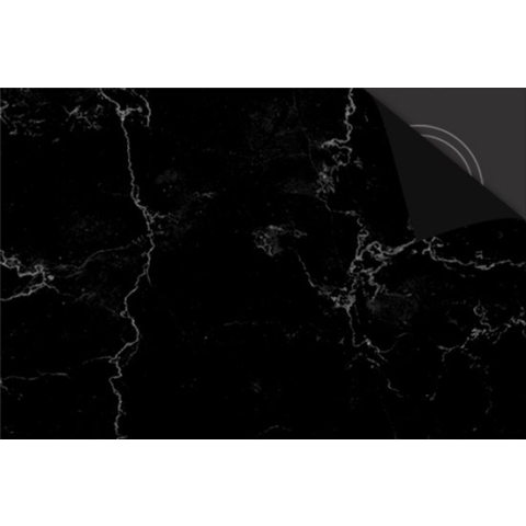 Inductie Beschermer Marmer Zwart print Exclusief 60x52cm