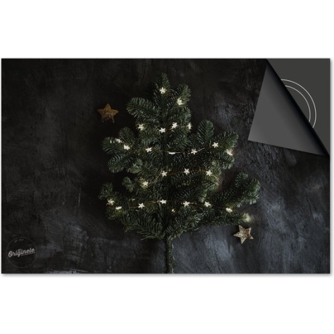 Inductie beschermer 60x52 - afdekplaat inductie mat - Dietrix Kookplaat beschermer - Exclusief - Feestdagen - Betonlook donker kerst