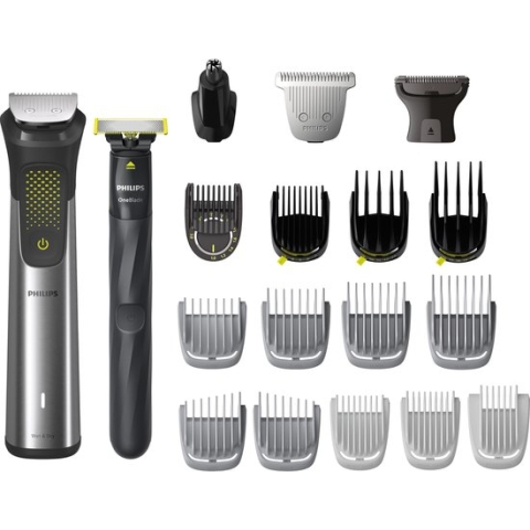Philips All-in-One Series 9000 - MG9555/15 - 20-in-1 Trimmer Set Voor Baard Lichaam Haar Inclusief OneBlade - RVS - Zilver