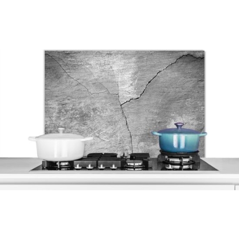Spatscherm Keuken - Kookplaat Achterwand - Spatwand Fornuis - 90x60 cm - Beton - Industrieel - Grijs - Wit - Vintage - Aluminium - Wanddecoratie - Muurbeschermer - Hittebestendig