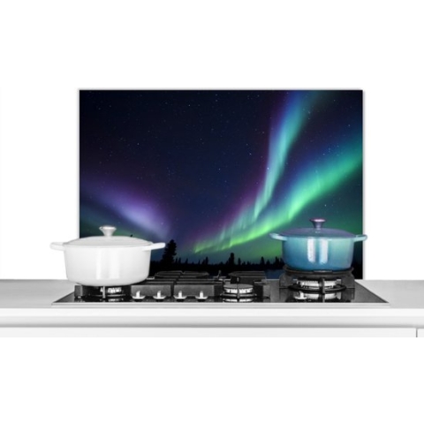 Spatscherm Keuken - Kookplaat Achterwand - Spatwand Fornuis - 90x60 cm - Noorderlicht - Park - Canada - Aluminium - Wanddecoratie - Muurbeschermer - Hittebestendig