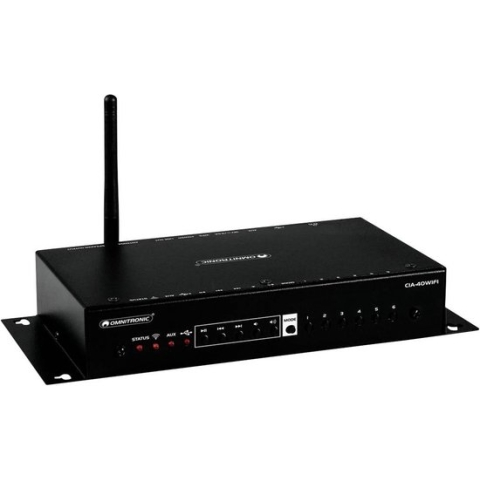 Omnitronic CIA-40WIFI 2.0 Stereoversterker 2x25 W Zwart AirPlay, DLNA, Internetradio, USB, WiFi