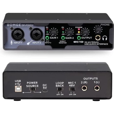 NÖRDIC SGM-221 - USB-audio-interface - twee ingangen - 24bit - 192KHz met XLR