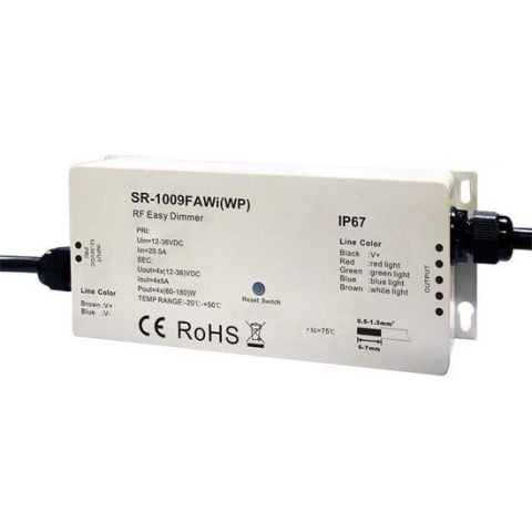 Groenovatie LED RGBW Wifi Controller - 12-36V - Waterdicht IP67 - Pro