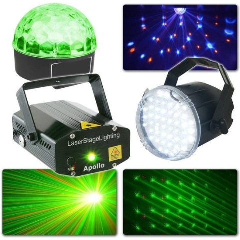 Complete BeamZ lichtset met Laser, Jelly Ball en stroboscoop