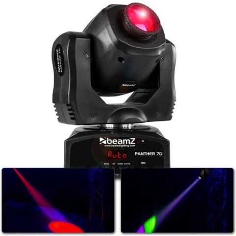 Moving head - BeamZ Panther 70 moving head met 70W LED, 7 kleuren, 7 gobo's en o.a. DMX en afstandsbediening