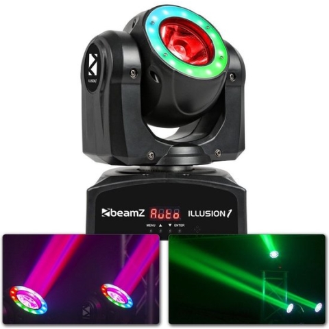 BeamZ Illusion I - 60W RGB LED moving head met LED ring