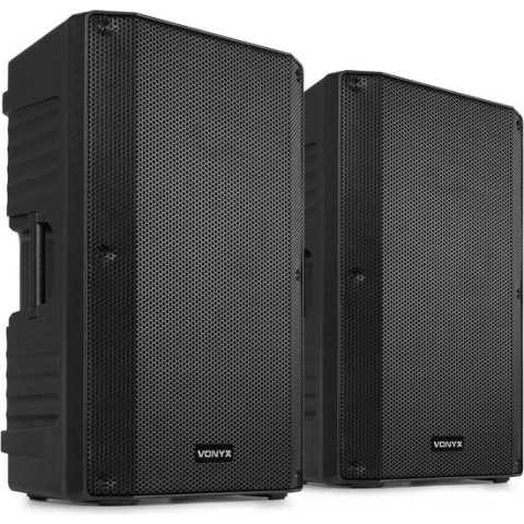 Passieve speakerset - Vonyx VSA15P speakerset 15'' passieve speakers met 2000W vermogen voor muziek, zang en spraak