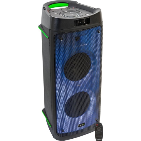 PARTY BOX 300W met dubbele LED effect, Bluetooth, USB, Kaartlezer en remote