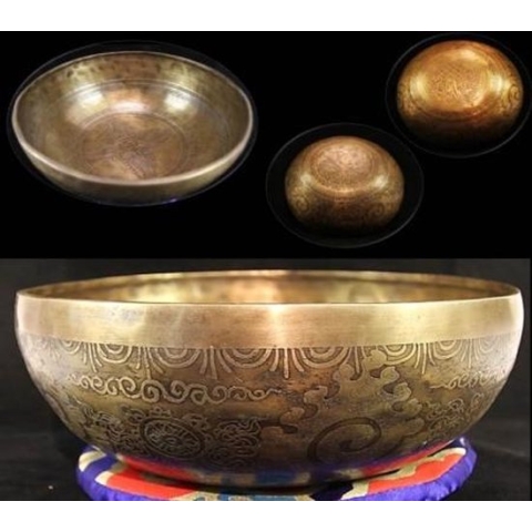 Klankschaal Tibet gegraveerd - 20x9 - 2150-2400 - Metaal - Brons - M