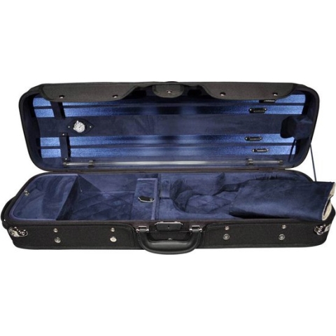 Vioolkoffer Leonardo VC-47-BU 4/4 rechthoekig zwart blauw