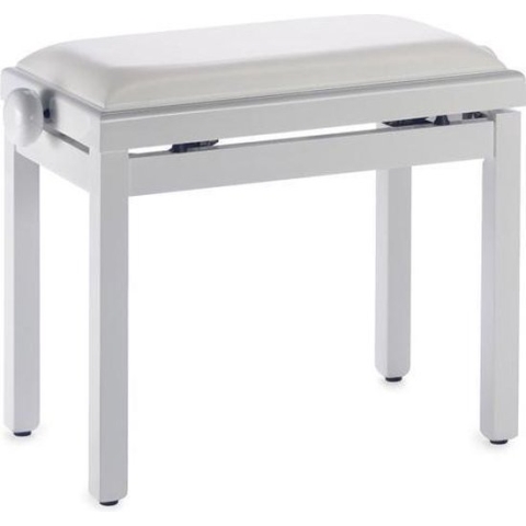 Stagg PB39 WHM SWH - Pianobank, wit mat, witte vinyl zitting - wit (mat)