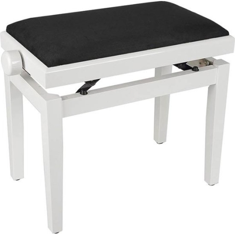 Pianobank BOSTON PB-1/3020 met verstelbare zitting Wit met zwarte zititng