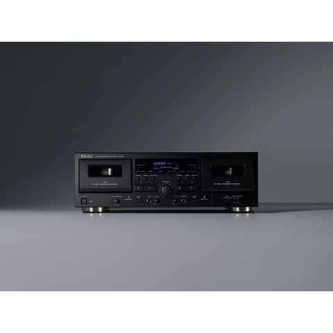 TEAC W-1200 - Dubbele cassettedeck voor opnemen/afspelen op beide decks en Digitale USB-uitgang, Zwart