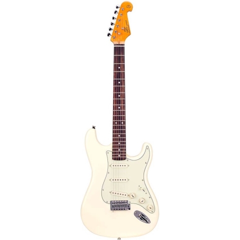 Elektrische gitaar SX VTG Series SST62-VWH Wit incl. tas