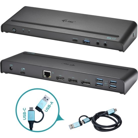 i-tec USB 3.0 / USB-C / Thunderbolt 3, 3x 4K Docking Station + Power Delivery 85W