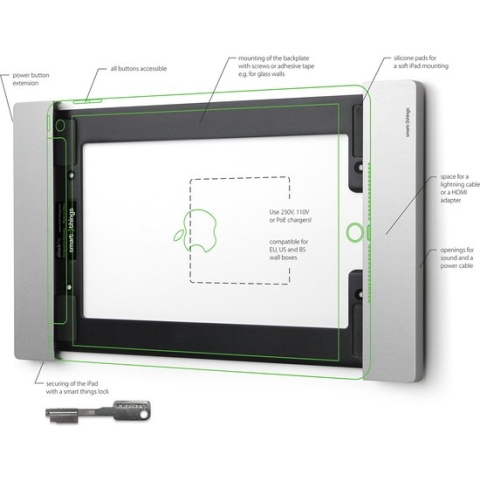 smart:)things sDock Fix Wandhouder iPad A10 S32 Zwart