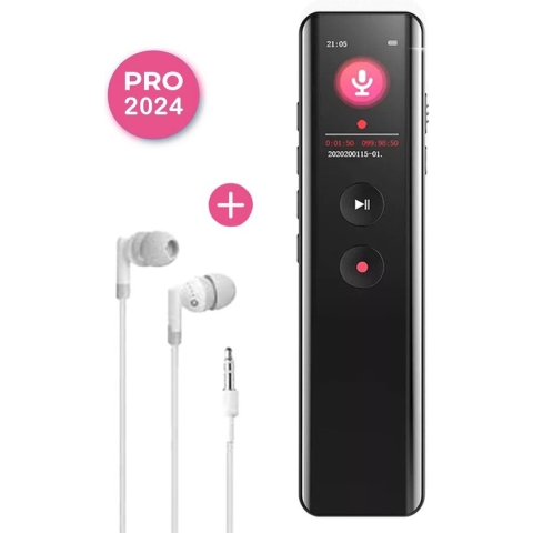 BPgoods® - Digitale Voice Recorder - Audio Recorder - Dictafoon - Krachtige Accu - Microfoon met ruisonderdrukking - 16GB - Incl. Oordopjes