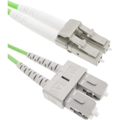 BeMatik - Glasvezelkabel OM5 multimode duplex 50 µm / 125 µm LC / PC naar SC / PC 100 Gb 20 m