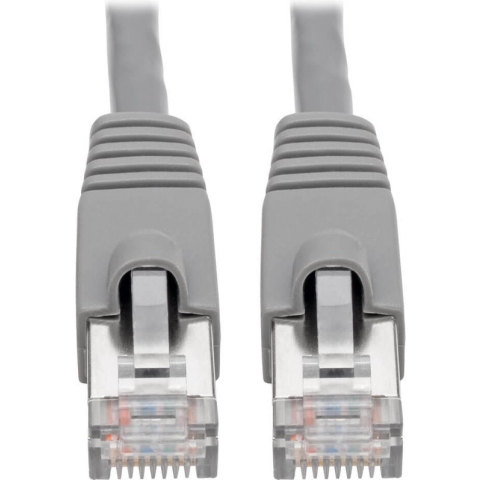 Tripp-Lite N262-014-GY Cat6a 10G-Certified Snagless Shielded STP Network Patch Cable (RJ45 M/M), PoE, Gray, 14 ft. TrippLite
