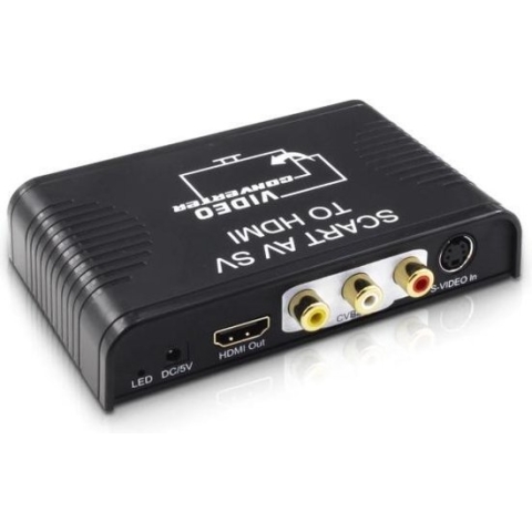 Scart, Composiet en S-VHS naar HDMI converter / zwart
