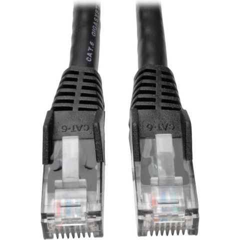 Tripp-Lite N201-008-BK Premium Cat6 Gigabit Snagless Molded UTP Patch Cable, 24 AWG, 550 MHz/1 Gbps (RJ45 M/M), Black, 8 ft. TrippLite