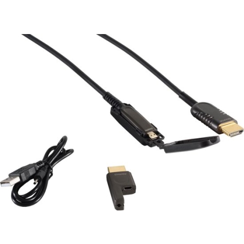 S-Impuls Actieve HDMI optical fiber kabel met smalle connector - versie 2.0 (4K 60Hz HDR) - 30 meter