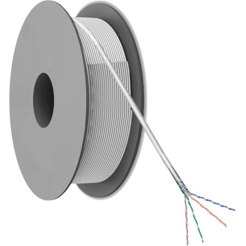 Netwerkkabel - Cat 5e - F/UTP - Vaste kern - CCA - 5.5mm - 305 meter - PVC - Op rol - Grijs - Allteq