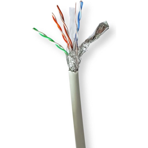 Nedis Netwerk Kabel Rol - CAT6 - Stranded - S/FTP - Koper - 305.0 m - Binnenshuis - Rond - LSZH - Grijs - Gift Box