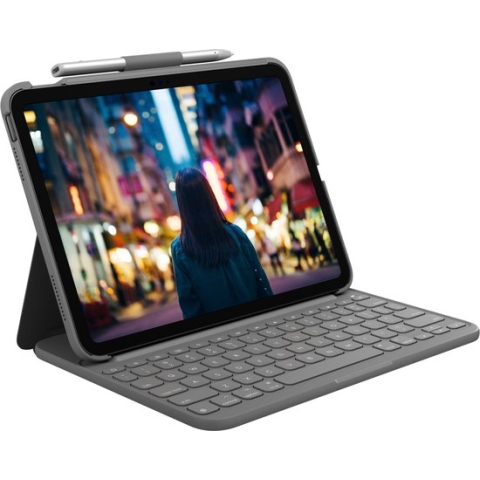 Logitech Slim Folio - Tablettoetsenbord - Geschikt voor iPad (10 gen) - FR Azerty