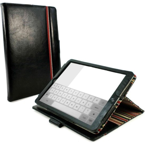 Alston Craig Vintage Genuine Leren Slim-stand Case Cover voor Apple iPad Air 1 / 2 (Sleep function & NFC Tag) zwart