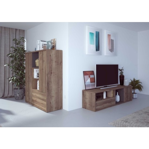 Tv-meubel Frame 177cm - donkere eik