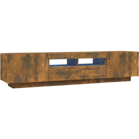 vidaXL-2-delige-Tv-meubelset-met-LED-bewerkt-hout-gerookt-eikenkleurig