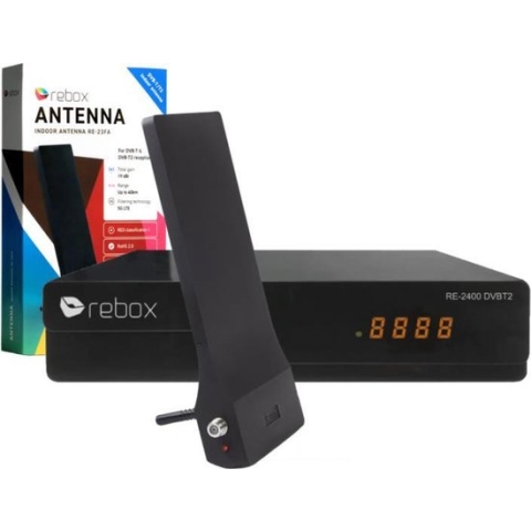 Rebox DVBT2 Indoor Pakket - DVB-T2 ontvanger plus DVB-T2 antenne
