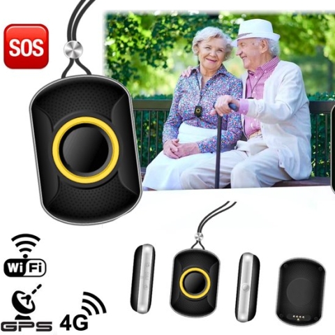 GPSHorlogeKids© - GPS Tracker - GPS Tracker Long Life accu SOS persoonlijk alarm ouderen - 4G netwerk Wifi IP67 Waterdicht - incl. SIM-kaart & online installatie hulp